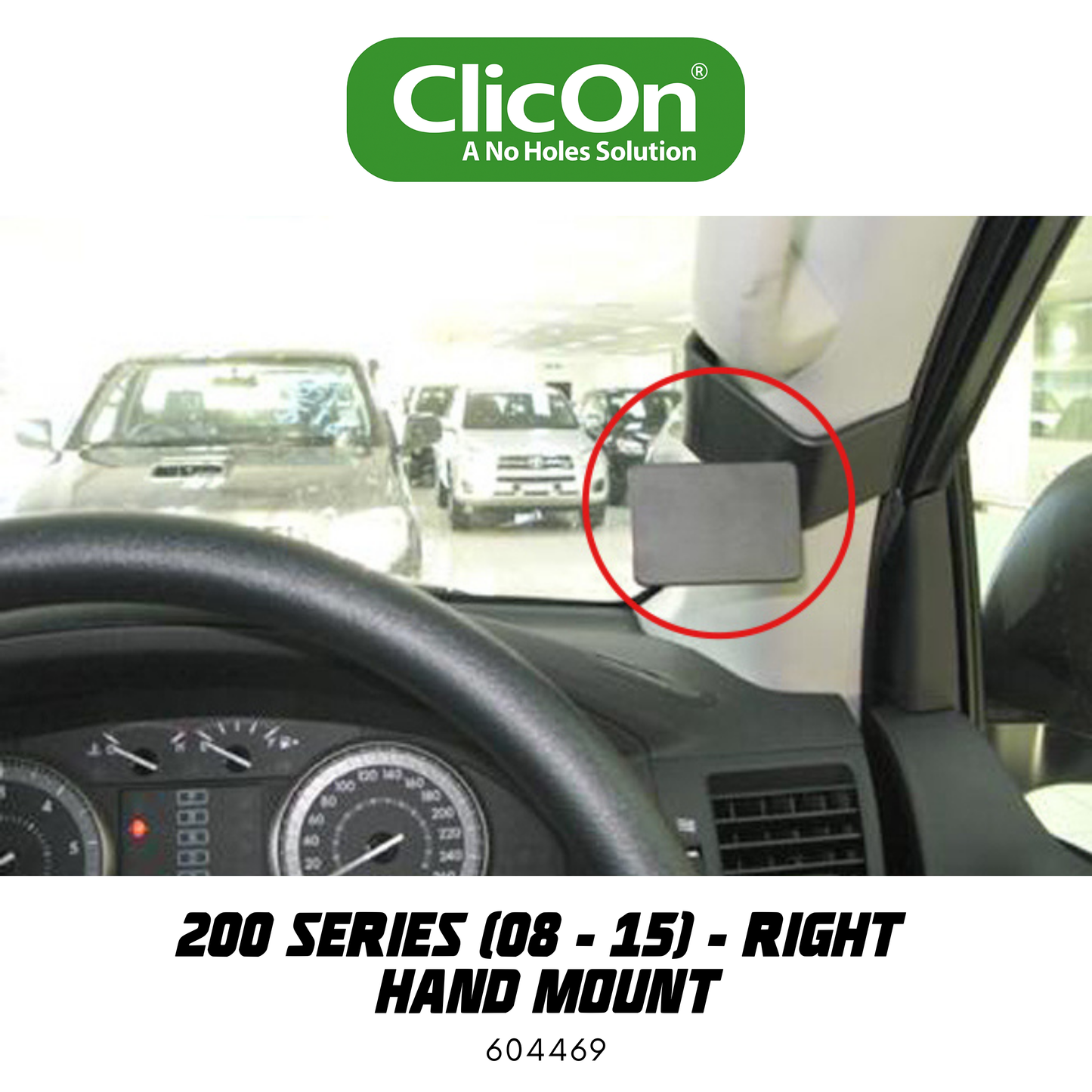 ClicOn Dash Mount - Suit 200 Series Landcruiser 08-15 - Right Hand Mount (604469)