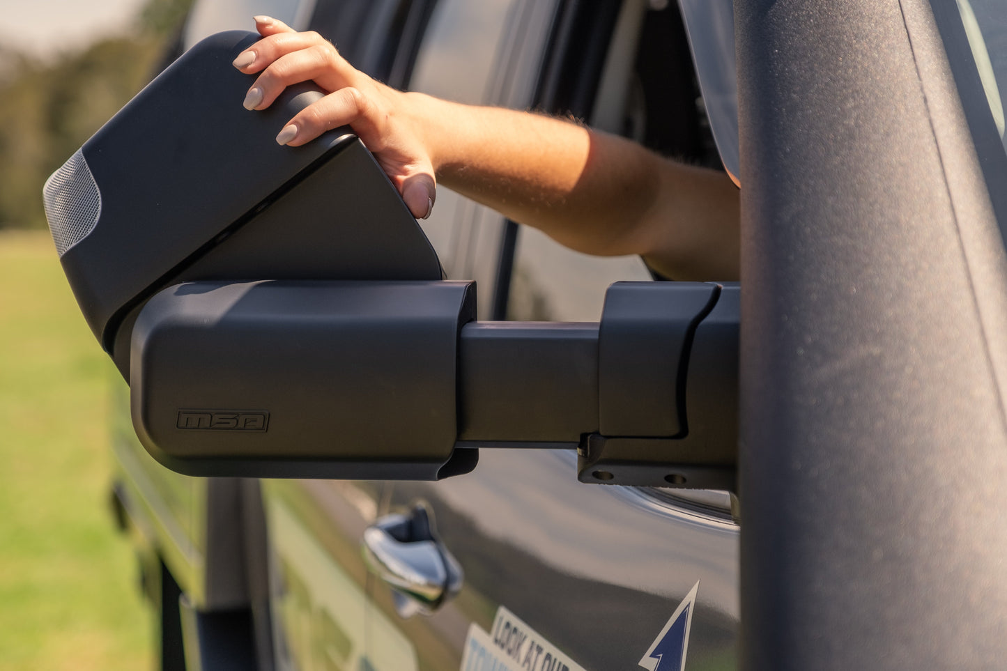 MSA 4x4 Towing Mirrors - suitable for Prado 150 2009-Current (Black, Electric, Indicators) - TM500