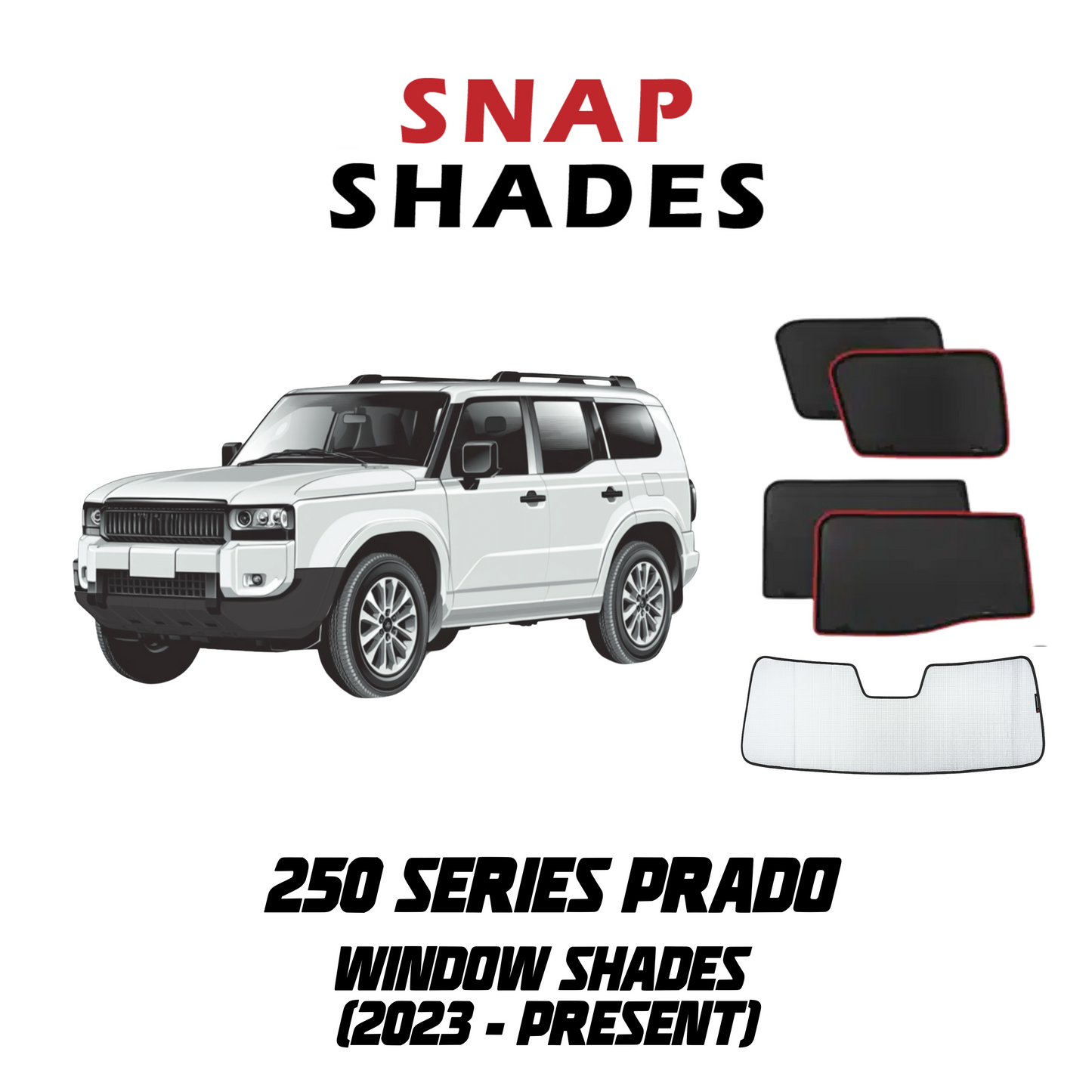 Suits Toyota LandCruiser Prado 250 Series | Lexus GX Car Window Shades (J250: 2023-Present)