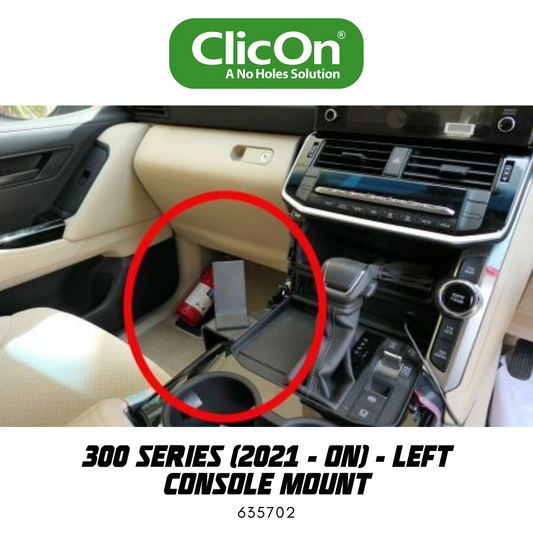 ClicOn Dash Mount - Suit 300 Series Landcruiser 2021-ON - Left Console Mount (635702)