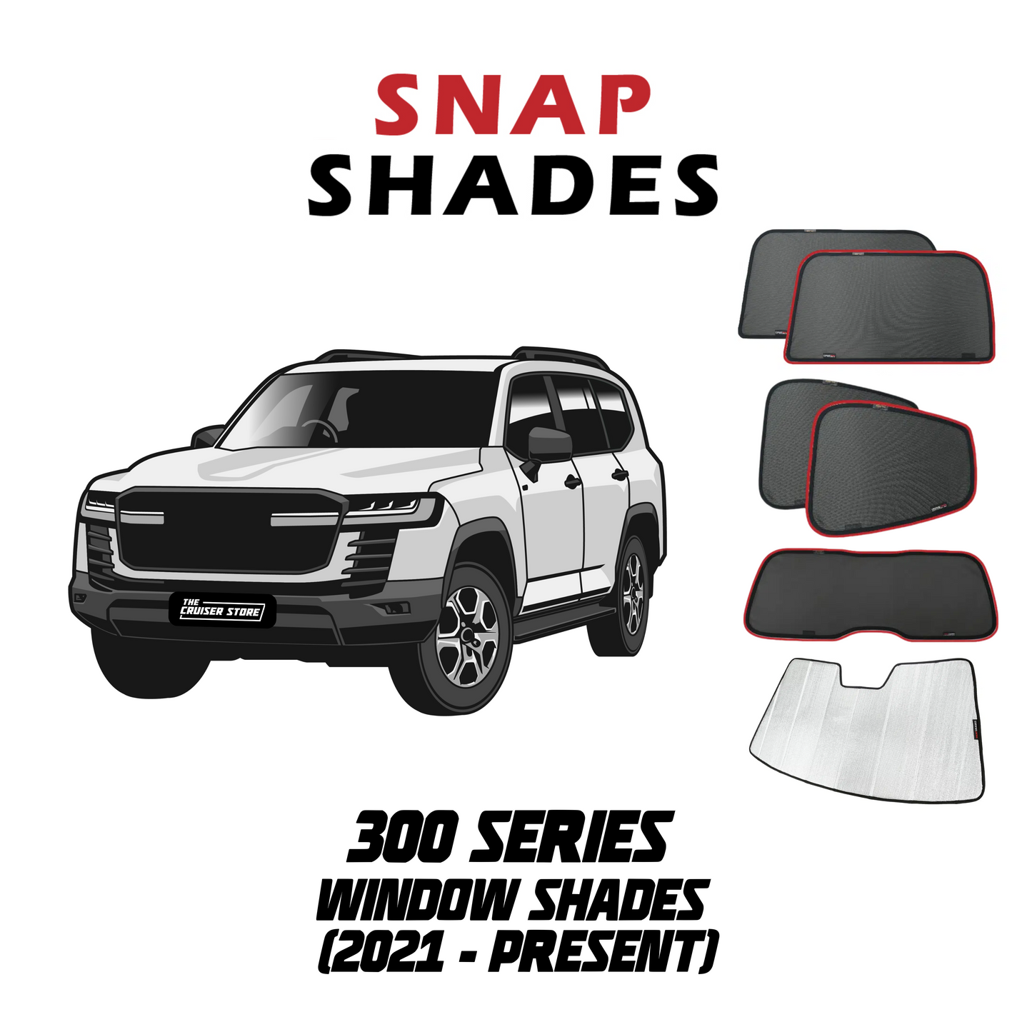 Suits Toyota LandCruiser 300 Series | Lexus LX Car Window Shades (J300, J310; 2021-Present)