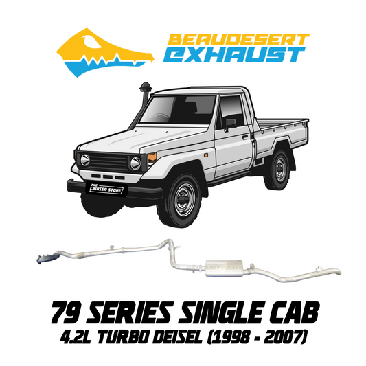 Beaudesert Exhaust - Suitable for TOYOTA LANDCRUISER 1998-2007 3.5″ 79 Series Ute 4.2L Turbo Diesel Exhaust