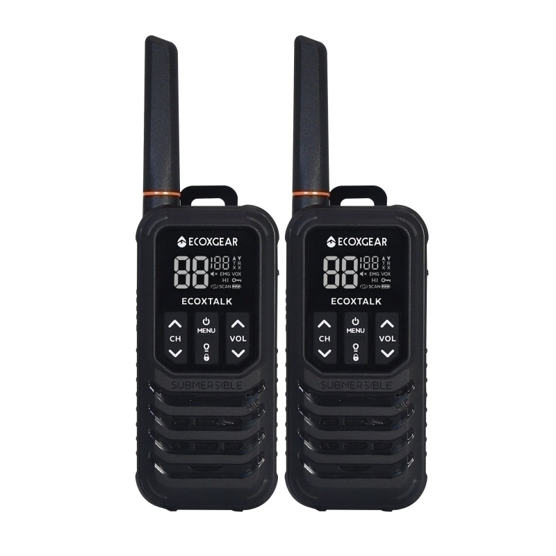 ECOXTALK 2-Watt IP67 Handheld UHF Radio Twin Pack (13km)