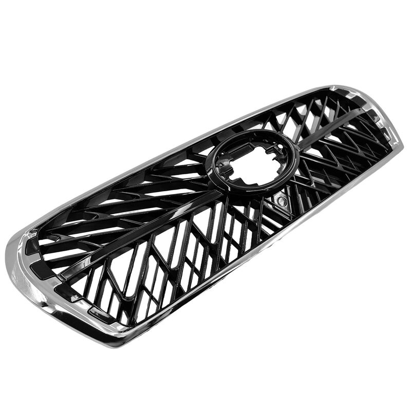 Front Grille Gloss Black with Chrome - Suitable For Toyota Landcruiser 200 Series Wagon 08/2007-10/2015