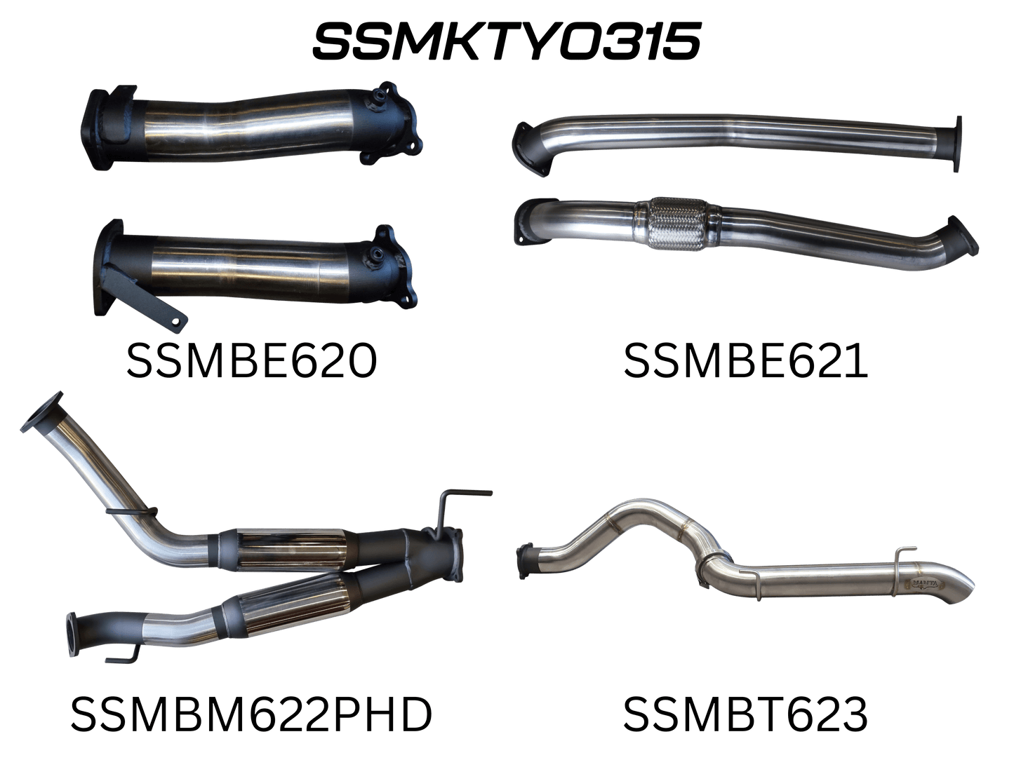 Manta Exhaust System - Hilux GUN126R / GUN125R N80 2.8L & 2.4L Turbo Diesel D4D (with DPF) 2015-On