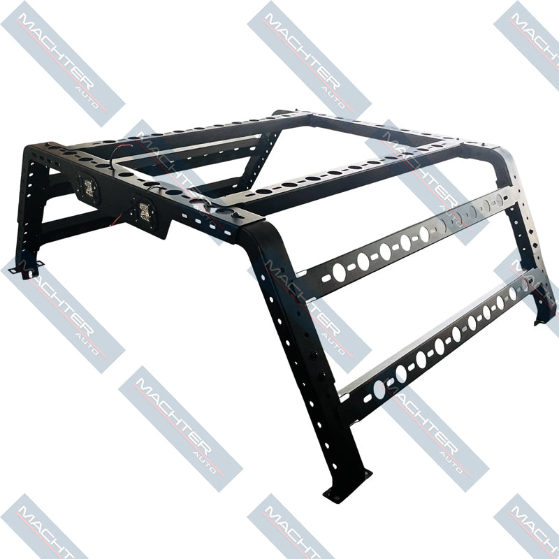 Black Powdercoated Steel Universal Ute Roof Rack with LED - Suitable For Hilux