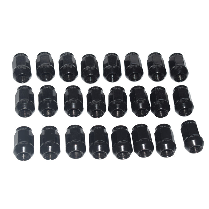24 Pcs Black Wheel Nuts - Suitable for use with Toyota Landcruiser Early 79 Series, Hilux, Prado