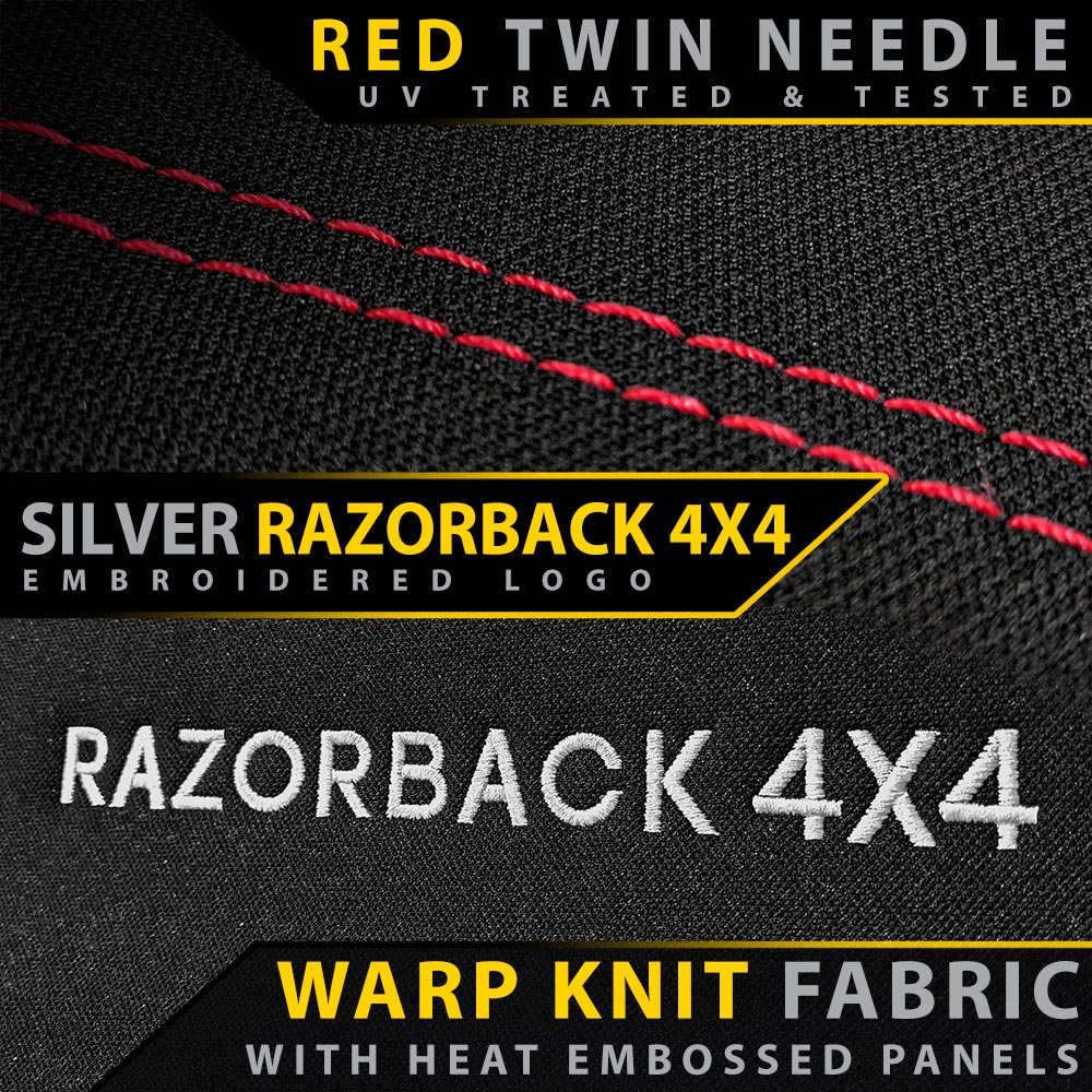 Razorback 4x4 GP6 Premium Neoprene Rear Row Seat Covers suitable for a Toyota Landcruiser 79 Series Dual Cab (Made to Order)