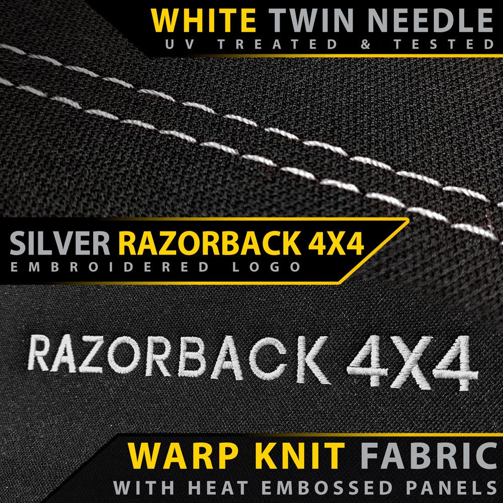 Razorback 4x4 GP6 Premium Neoprene 2x Front Seat Covers suitable for a Toyota Landcruiser 79 Series Dual Cab