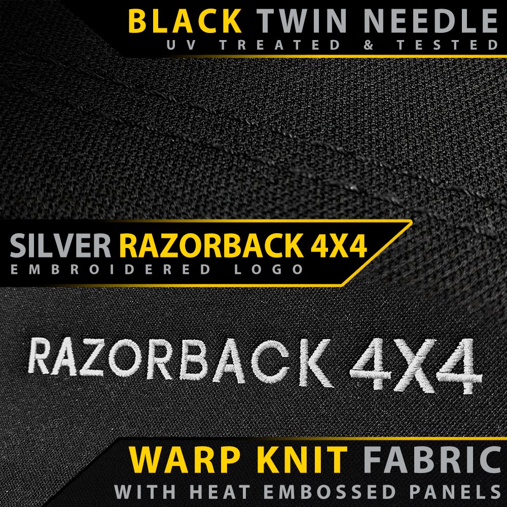 Razorback 4x4 GP6 Premium Neoprene 2x Front Seat Covers suitable for a Toyota Landcruiser 79 Series Dual Cab