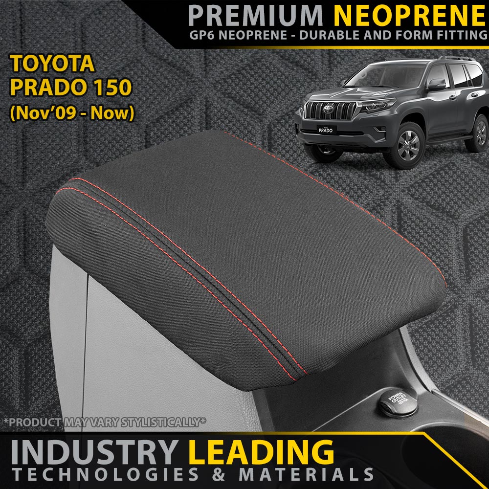 Razorback 4x4 GP6 Premium Neoprene Console Lid Cover suitable for a Toyota Prado 150 (Made to Order)