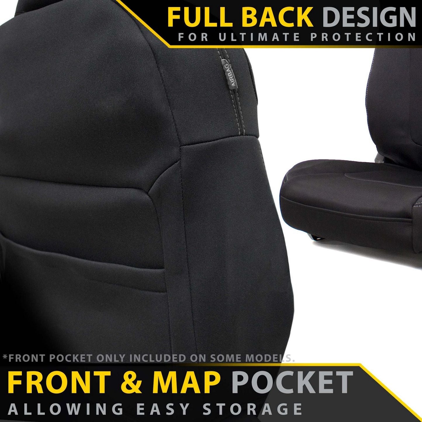 Razorback 4x4 GP4 Standard Neoprene 2x Front Seat Covers Suitable for a Toyota Prado 150 (PRE FACELIFT)