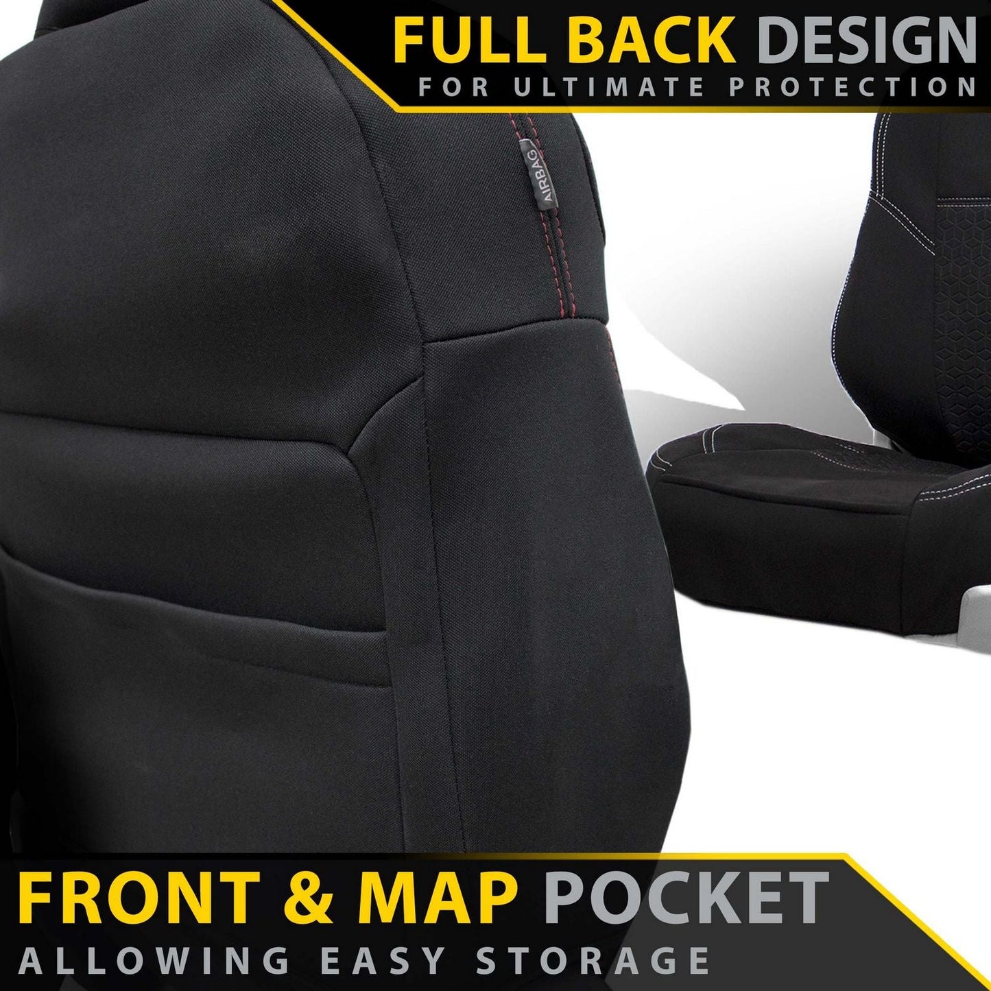 Razorback 4x4 GP6 Premium Neoprene 2x Front Seat Covers suitable for a Toyota Landcruiser 78 Series