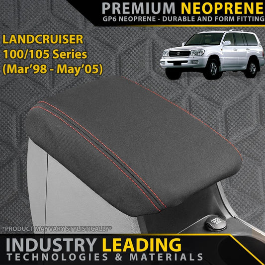 Razorback 4x4 GP6 Premium Neoprene Console Lid Cover suitable for a Toyota Landcruiser 100/105 Series GXL, GXV & RV