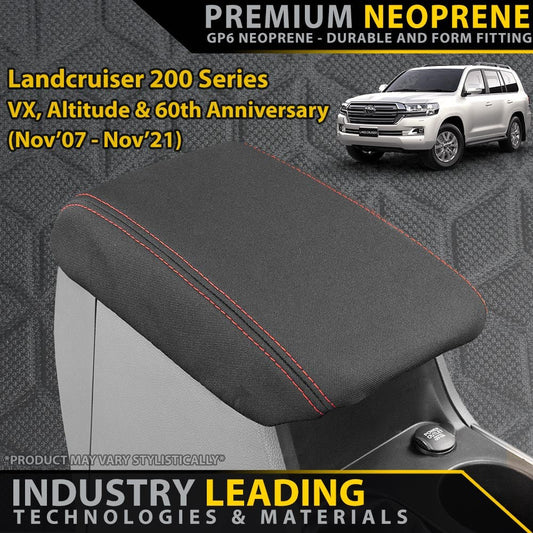 Razorback 4x4 GP6 Premium Neoprene Console Lid Cover suitable for a Toyota Landcruiser 200 Series VX/Altitude (Made to Order)