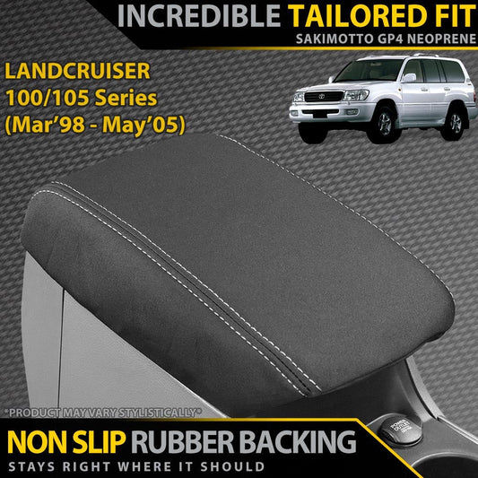 Razorback 4x4 GP4 Standard Neoprene Console Lid Cover suitable for a Toyota Landcruiser 100/105 Series GXL, GXV & RV