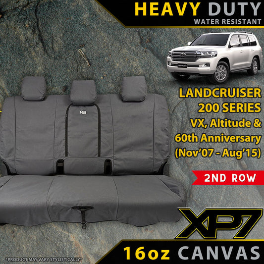 Razorback 4x4 XP7 Heavy Duty Canvas Rear Row Seat Covers suitable for a Toyota Landcruiser 200 Series VX/Altitude (Made to Order)
