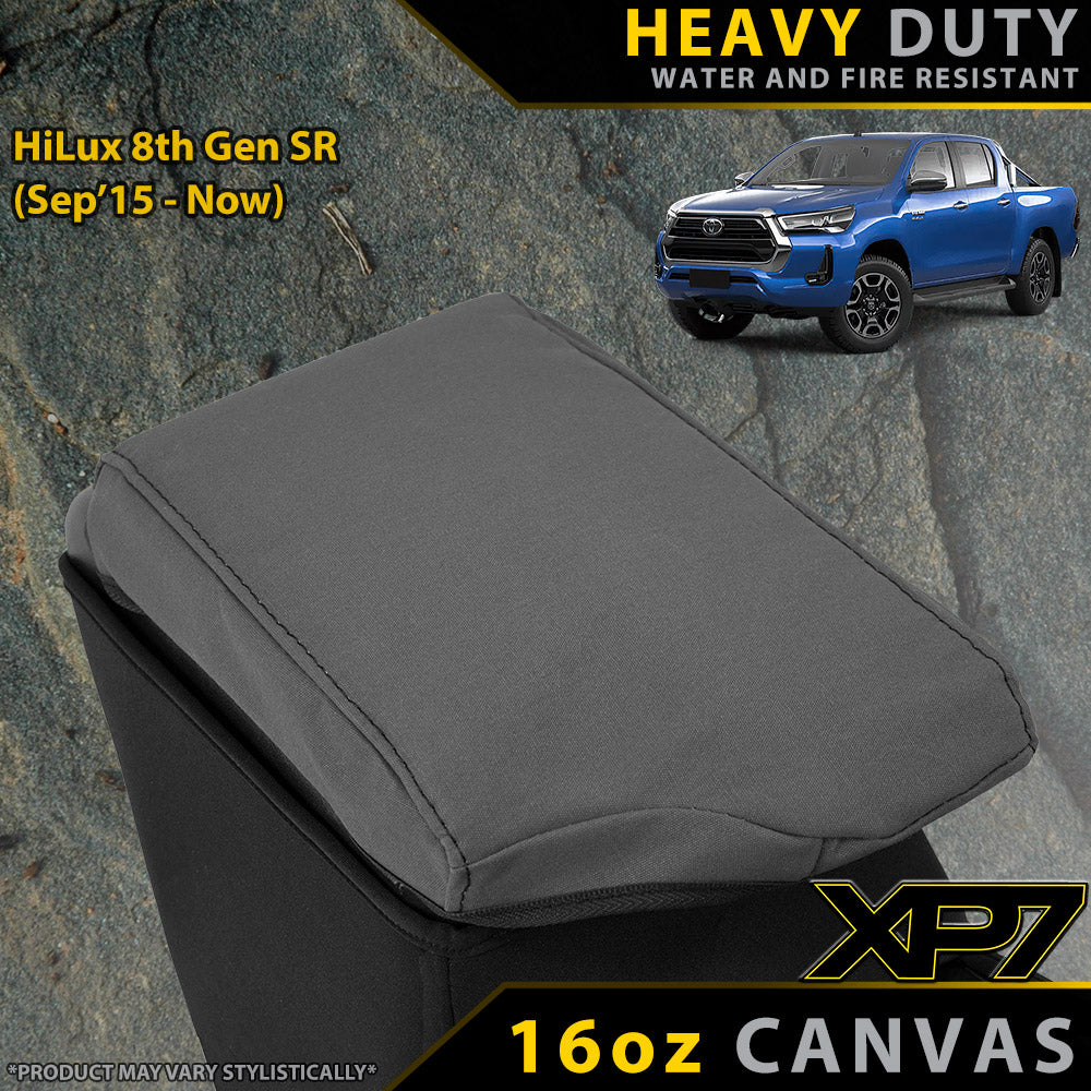 Razorback 4x4 XP7 Heavy Duty Canvas Console Lid Cover suitable for a Toyota HiLux 8th Gen SR (In Stock)