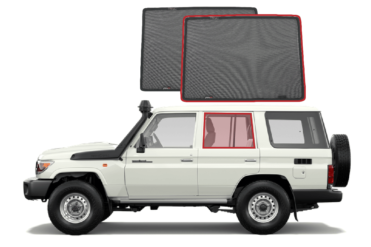 Suits Toyota LandCruiser 70 Series Double Cab Car Window Shades (79 Series; 1984-Present)