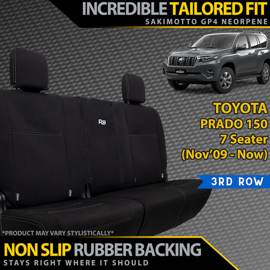 Razorback 4x4 GP4 Standard Neoprene 3rd Row Seat Covers suitable for a Toyota Prado 150 7 Seater (Made to Order)
