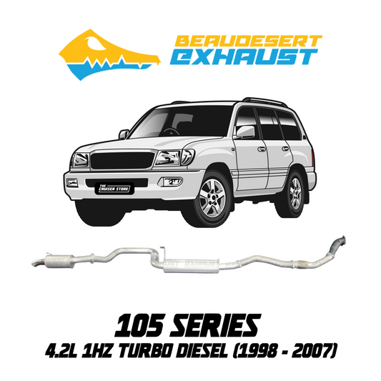 Beaudesert Exhaust - Suitable for TOYOTA LANDCRUISER 1998-2007 105 Series Solid Axle 4.2L 1HZ Turbo Diesel Exhaust