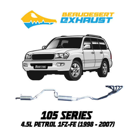 Beaudesert Exhaust - Suitable for TOYOTA LANDCRUISER 1998-2007 105 Series Solid Axle 4.5L 1FZ-FE Exhaust