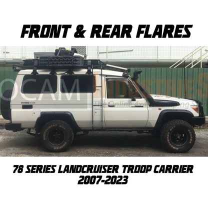 Kut Snake Flares Front & Rear Full Set - Suitable for Toyota Landcruiser 78 Series Troop Carrier 2007-2023, (Code #10/14)