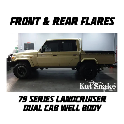 Kut Snake Flares Front & Rear Complet Set - Suitable for Toyota Landcruiser 79 Series Dual Cab Well Body (Code #10/40-1)
