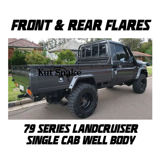 Kut Snake Flares Front & Rear Set - Suitable for Toyota Landcruiser 79 Series Single Cab Well Body Complete Set (Code #10/40)