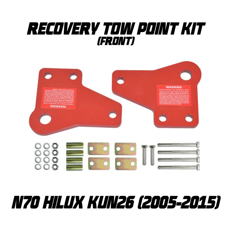 Front Recovery Tow Point Set - Suitable For Toyota Hilux KUN26 GGN25 (2005-2015)