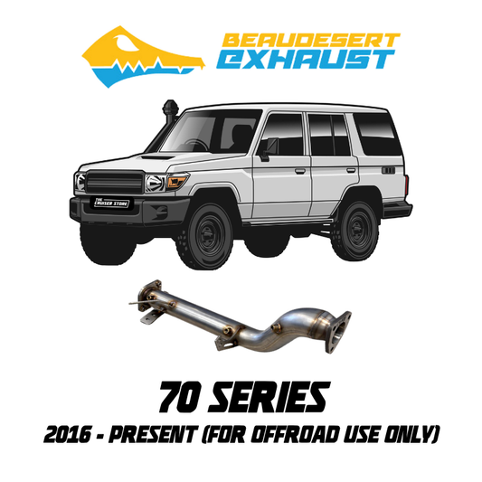 Beaudesert Exhaust Turbo Back Pipes - Suitable for LANDCRUISER 70 Series 2016 - Present Non ADR Compliant