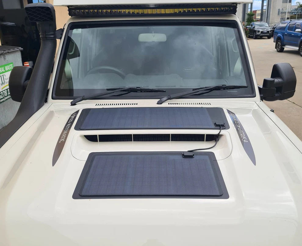 65W Bonnet Solar Panel - Suitable for Toyota Landcruiser 70 Series (VDJ78 & VDJ79) 65-Watt (35 & 30)