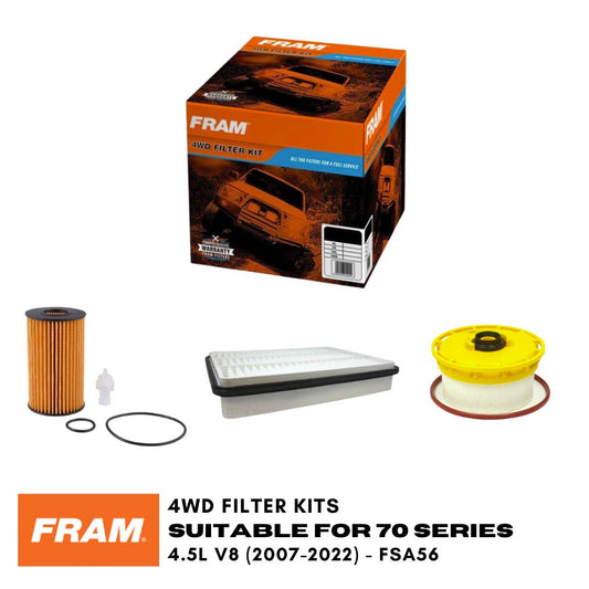 FRAM 4WD Filter Kit - Suitable for 70 Series 4.5L V8 (2007-2022) - FSA56