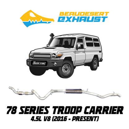 Beaudesert Exhaust - Suitable for TOYOTA LANDCRUISER 2016-Current 78 Series Troop Carrier 4.5L V8 Turbo Diesel With DPF