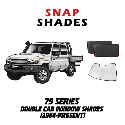 Suits Toyota LandCruiser 70 Series Double Cab Car Window Shades (79 Series; 1984-Present)