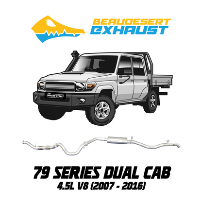 Beaudesert Exhaust - Suitable for TOYOTA LANDCRUISER 2007-2016 70 Series Dual Cab 4.5L V8 Turbo Diesel