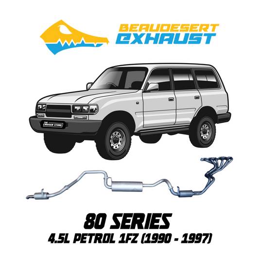 Beaudesert Exhaust - Suitable for TOYOTA LANDCRUISER 1990-1997 2.5″ 80 Series 4.5L 1FZ-FE Petrol Exhaust