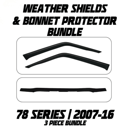 OCAM Weather Shields & Bonnet Protector - To Suit Single Cab 78 Series LandCruiser 01/2007-2016