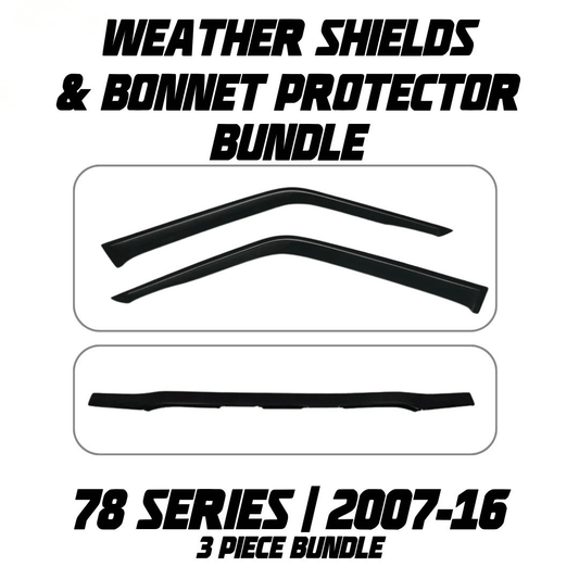 OCAM Weather Shields & Bonnet Protector - To Suit Single Cab 78 Series LandCruiser 01/2007-2016