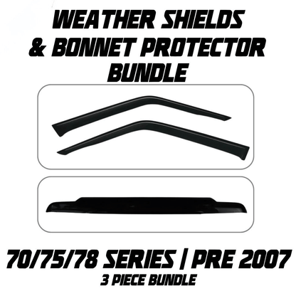 OCAM Weather Shields & Bonnet Protector - To Suit Single Cab 70/75/78 Series LandCruiser Pre-2007