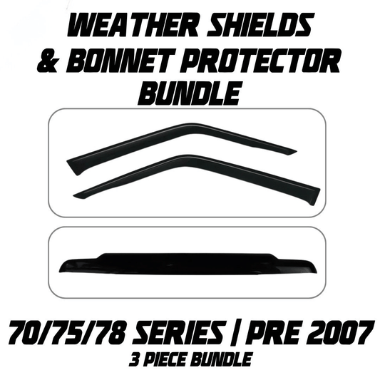 OCAM Weather Shields & Bonnet Protector - To Suit Single Cab 70/75/78 Series LandCruiser Pre-2007