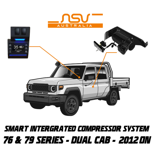 NSV Smart Integrated Compressor System (BLUETOOTH)- Suitable for use with Toyota Landcruiser 76 & 79 Series Dual Cab