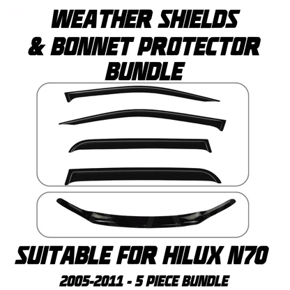 OCAM Weather Shields & Bonnet Protector - To Suit N70 Hilux 08/2011-2015