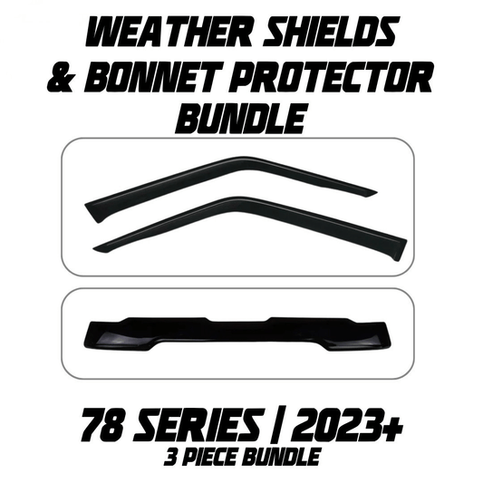 OCAM Weather Shields & Bonnet Protector - To Suit Single Cab 78 Series LandCruiser 11/2023-On