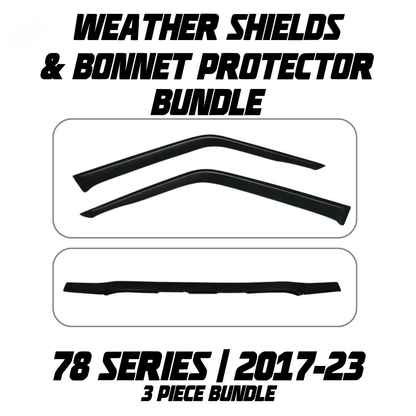OCAM Weather Shields & Bonnet Protector - To Suit Single Cab 78 Series LandCruiser 2017-10/2023