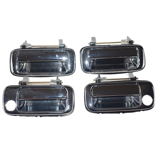 4 Pcs Front & Rear Outer Door Handle Chrome - Suitable for Landcruiser 80 Series 1990-1998