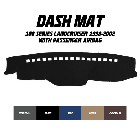 Dash Mat - Suitable for use with 100 Series LandCruiser (98-2002) w/ Passenger Airbag