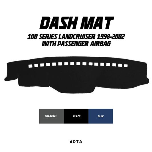Dash Mat - Suitable for use with 100 Series LandCruiser (98-2002) w/ Passenger Airbag