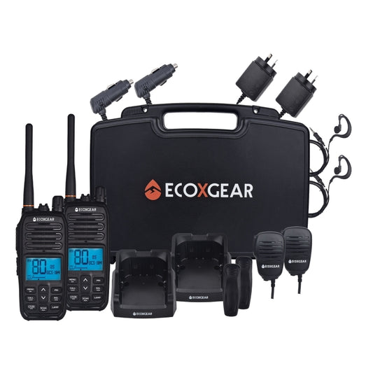ECOXTALK 5-Watt Long Range IP67 Handheld UHF Radio Twin Pack (17km)