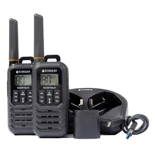ECOXTALK 1-Watt IP54 Handheld UHF Radio Twin Pack (7km)
